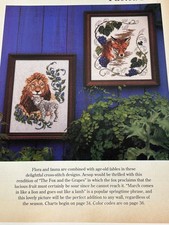 Fabled Pair Cross Stitch Pattern Fox Grapes L...