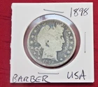 1898 Barber Silver Half-Dollar    U.S. A.   Silver Coin Philadelphia Mint