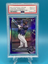 2022 Bowman Chrome Prospects 1st Yanquiel Fernandez #BCP-191 Purple /250 PSA 10