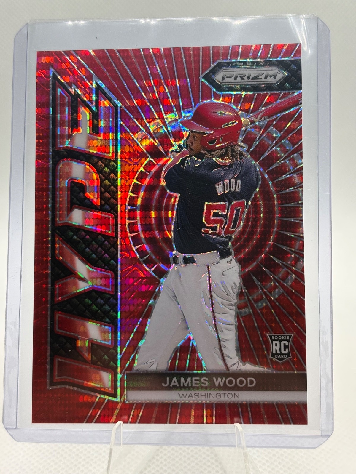 JAMES WOOD 2024 Panini Prizm Hype #19 Red Pulsar Prizm 161/399 (RC)