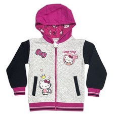 Licensed Girl's Character Full Zip Hoodie with Pockets Hello Kitty, XS