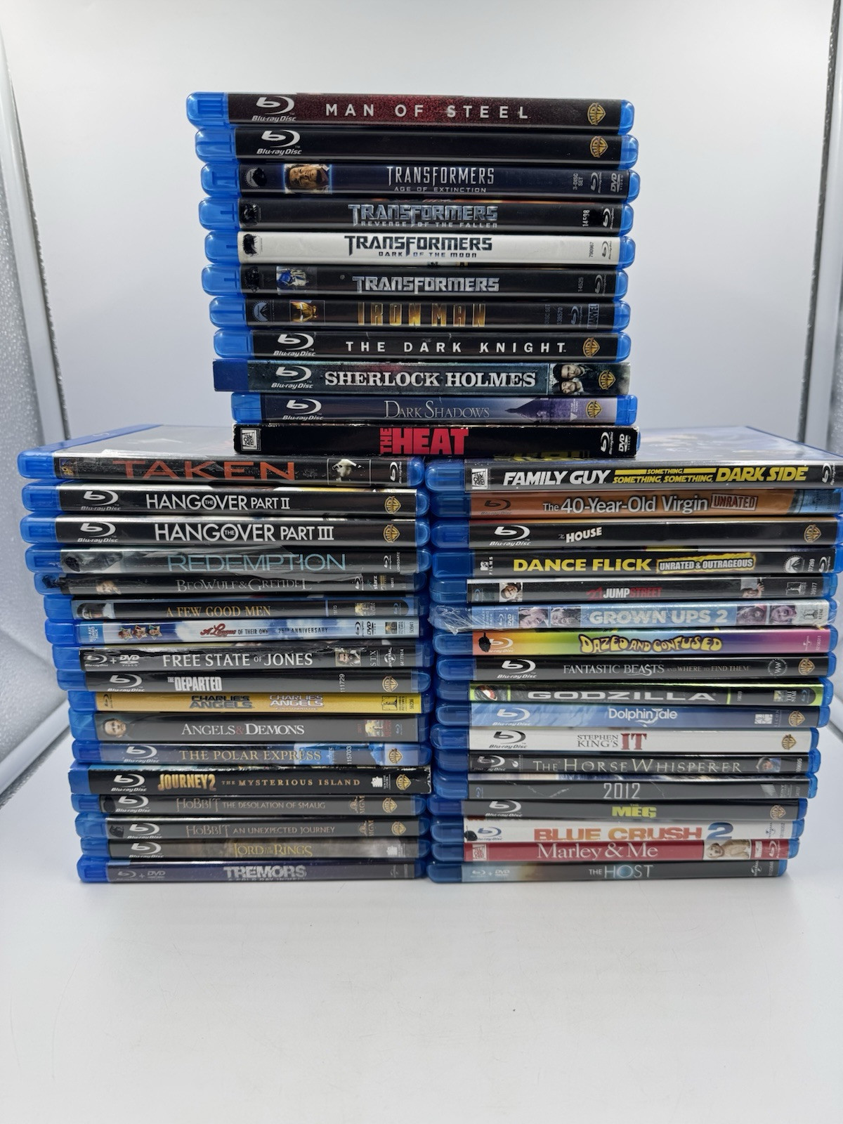 45 Blu-ray Movie Lot: Transformers, Godzilla, Hobbit, Comedy & Action Films