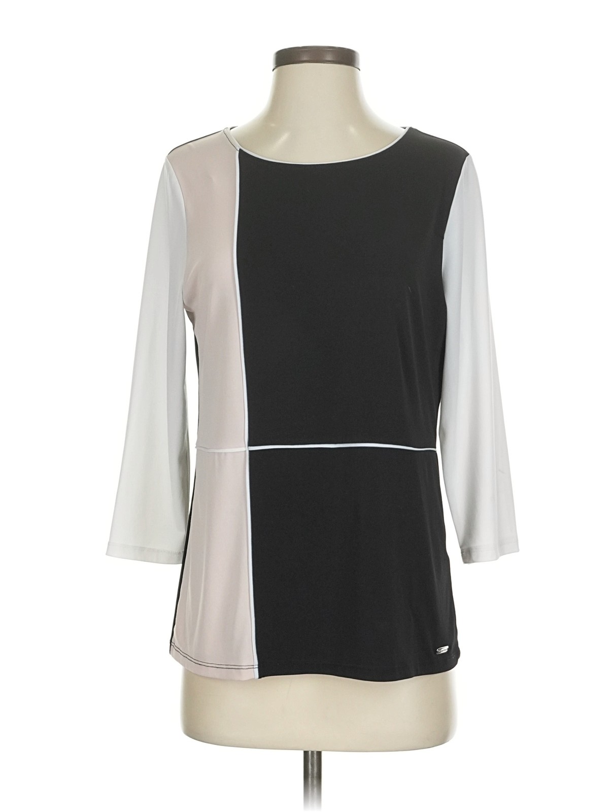 Calvin Klein Women Gray 3/4 Sleeve Top S