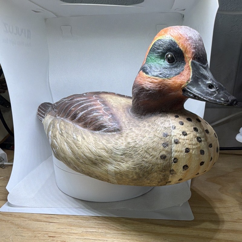 Hand-Painted Blue-Winged Teal Duck Decoy Multicolor Plastic Realistic