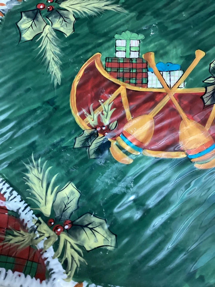 Bandeja cuadrada de canoa de Navidad internacional certificada Susan Winget bandeja de vacaciones Foto 4 de 4