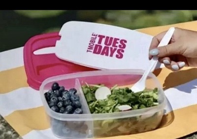 T-Mobile Tuesdays Lunch Box Bento Box Container + Fork & Knife - BRAND NEW - OG