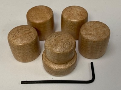 4 TONE-VOL, one STACK KNOB,US made, QUILTED MAPLEwd, POLISHED FINISH, set scr.