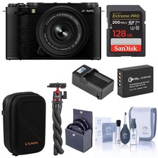 Fujifilm X-M5 Mirrorless Camera with XC 15-45mm f/3.5-5.6 OIS PZ Lens, Black, Bu