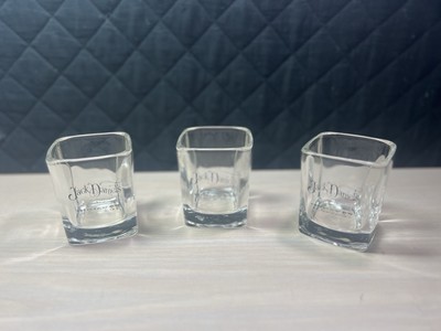 Jack Daniels Square Whiskey Glass Set Of 3