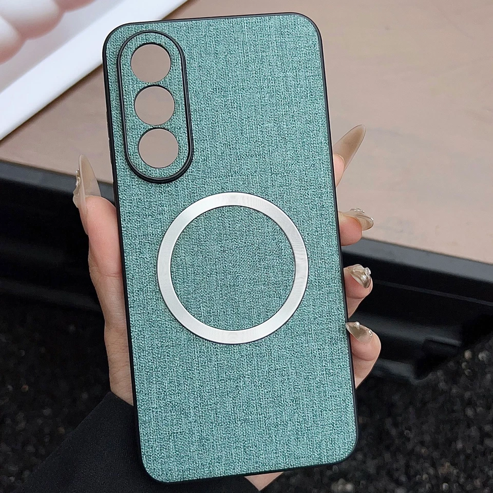 Funda protectora con estampado de tela suave anillo magnético a prueba de golpes para OnePlus Nord 5 Foto 3 de 4