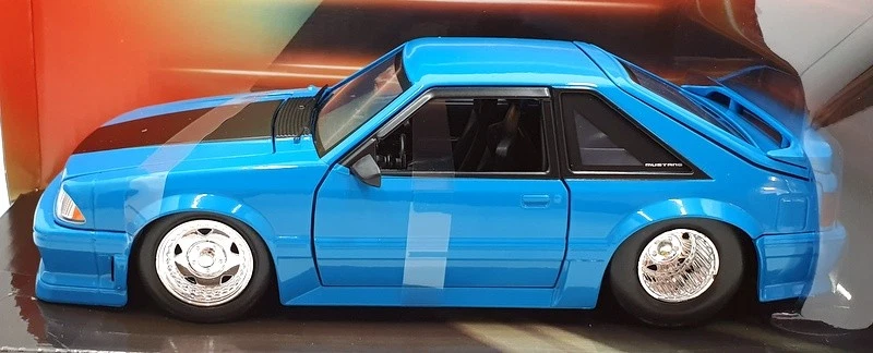 Ford Mustang GT 1989 rápido y furioso fundido a presión escala 1/24 Jada 34922 - azul Foto 3 de 4