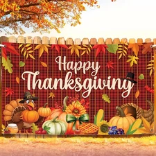 Happy Thanksgiving Banner - XtraLarge, 72x44 Inch | Happy Thanksgiving Backdrop 