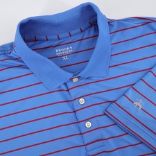 NEW Brooks Brothers Striped Performance Polo Shirt Blue Mens XL Short Sleeve