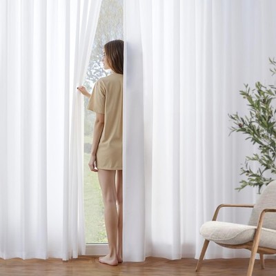 White Privacy Sheer Curtains That Let Light in 90 Inches Long Non-See-Through...