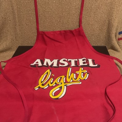 VINTAGE AMSTEL Bier Beer Cooking Apron AMSTEL Light RED Bar Apron Augusta SW USA