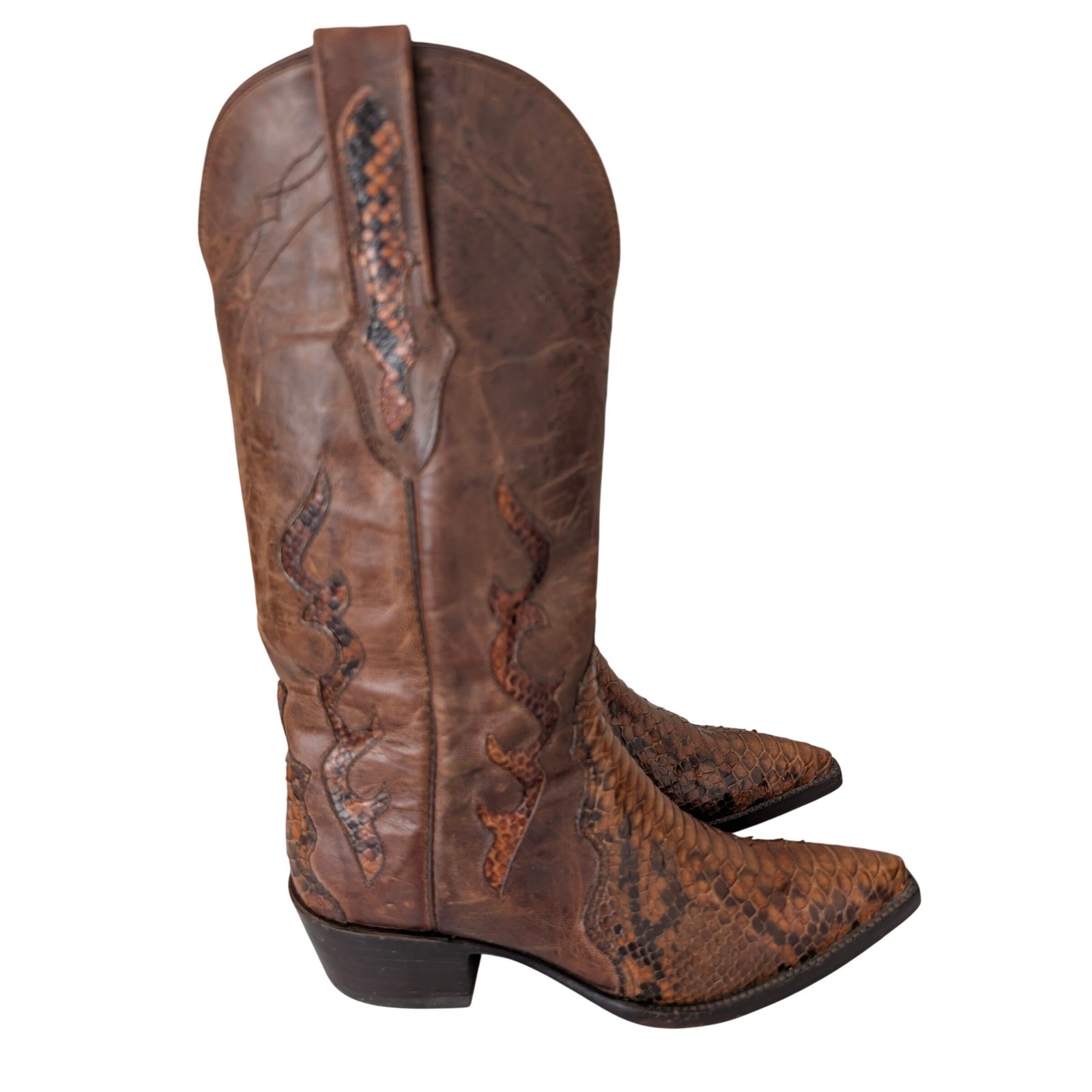 Black Jack Python Snakeskin Cowboy Boots Women 8.… - image 2