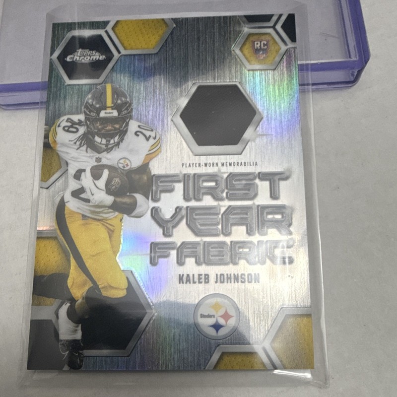2025 Topps Chrome First Year Fabric Kaleb Johnson Steelers Rookie #FYF-KJ