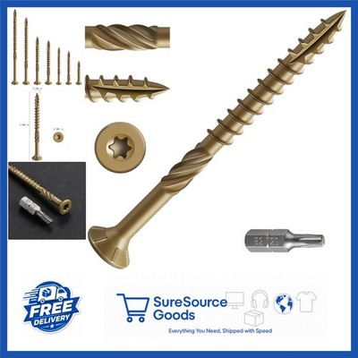 Bronze 3'' Deck Screws 137pcs Rust Resistant Wood Screws with T25 Star Bit
