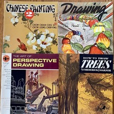 Vtg Foster Art Instruction Book Lot 4 Perspective Drawing Chinese Painting READ
