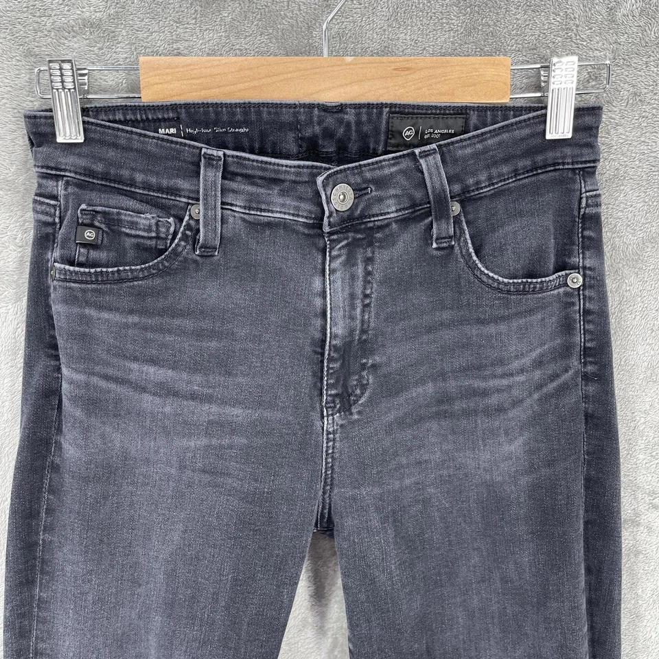 Pantalones de mezclilla AG Adriano Goldschmied para mujer talla 28 Western Mari tiro alto ajustados rectos Foto 3 de 4