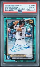 2024 Bowman Draft Konnor Griffin Chrome Auto Aqua Lava Refractor 1st /199 PSA 10