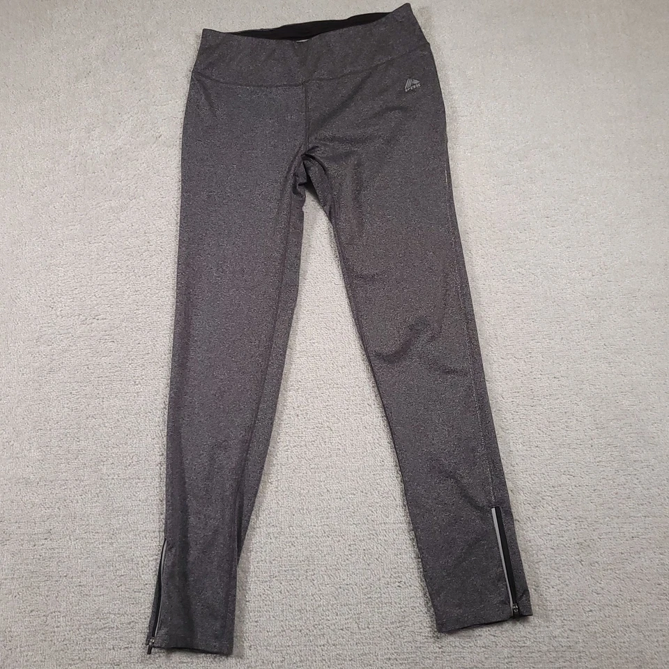 RBX Performance 紧身裤女式中号灰色弹力运动跑步拉链口袋 — 第 2/4 张图片