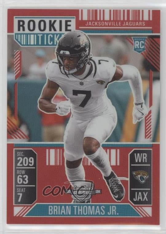 2024 Panini Contenders Optic Rookie Ticket Red Prizm /199 Brian Thomas Jr #65 RC