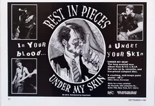 REST IN PIECES (R.I.P.)~UNDER MY SKIN~ORIG ALBUM PROMO PRINT AD PINUP CLIPPING