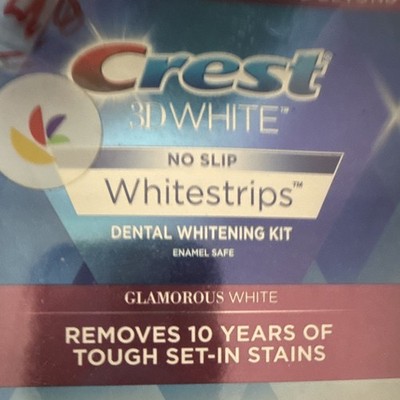Crest 3D White No Slip Whitestrips Glamorous White 28 Strips Enamel Safe