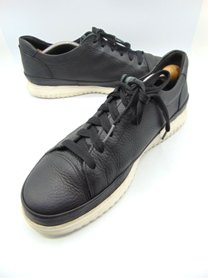MEPHISTO メンズ レザーサンダル ブラック AIR-JET MEPHISTO Air Jet Black Pebbled Leather Lace Up Sneakers Men's Size