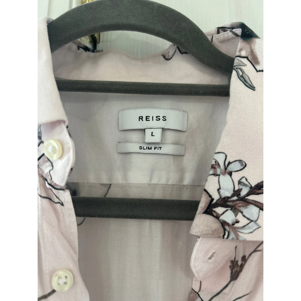 Rubor Reiss Rosa Flor de Cerezo Estampado Floral Manga Larga Con Botones Foto 2 de 4