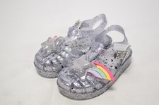 Mini Melissa Silver Glitter Jelly Sandals Rainbow Toddler Girls 7