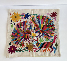 Embroidered Floral Pillow Sham Cover Square Beige Multicolor
