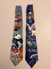 2 ŚWIATOWY FUNDUSZ DZIKIEJ PRZYRODY WWF 100% Jedwabne krawaty - Siedliska azjatyckie i Florida Everglades