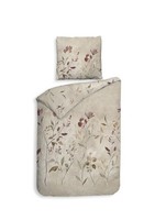 Heckett & Lane Satin BettwäSche 135X200 Caterina Natural BlüTen BläTter Sand Ros
