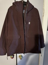 Carhartt Super Dux Insulated Rainproof Women s Coat Size Small NWOT Plum Hood