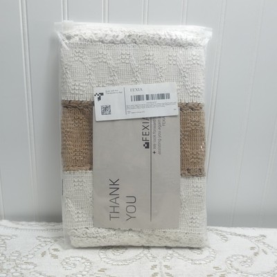 FEXIA Boho Farmhouse Table Runner Cream Brown Macrame Tassel Decor 12x72 Inch