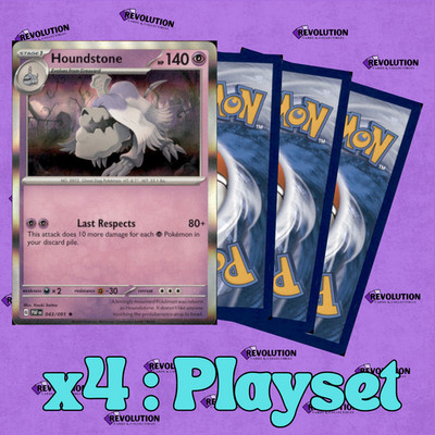 4x Playset Pokemon TCG Houndstone 43/91 Holo NM