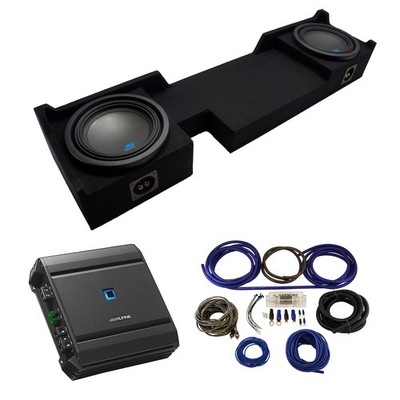 Fits 04-08 Ford F-150 Ext Super Cab Alpine S-W10D2 Dual 10'' Sub Box & S-A60M Amp