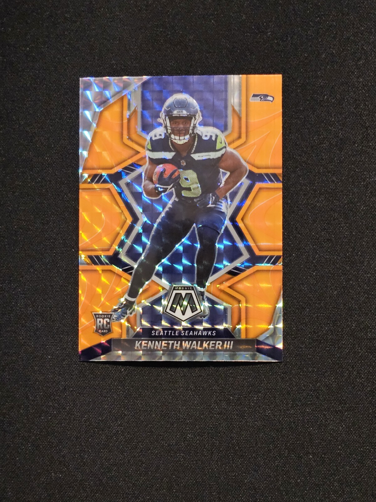 2022 Panini Mosaic Kenneth Walker III (RC) Rookie #308 Reactive Orange