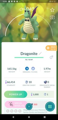 Pokémon Shiny Dragonite Wearing Fashionable Glasses Costume - PTC Go