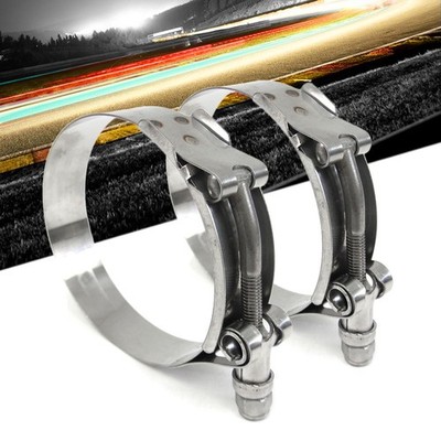 2X HPS 304 Stainless T-Bolt Hose Clamp Fit Range 2.50''-2.80'' (63-71mm), #52