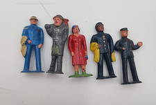 Vintage Barclay Manoil City Town People train conductor ticket taker HOBO Lead