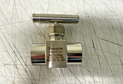 SWAGELOK SS-26VF8, 316SS 1/2'' F-NPT NEEDLE VALVE, 6000 PSI, BAR HANDLE, VEE STEM