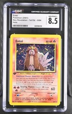 CGC 8.5 Entei 6/64 Neo Revelation 1st Edition Holo Swirl Pokemon Card
