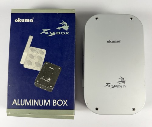 Aluminum Okuma Fly Box 155-10 W H - with 10 Window Sections and Metal Clip Side