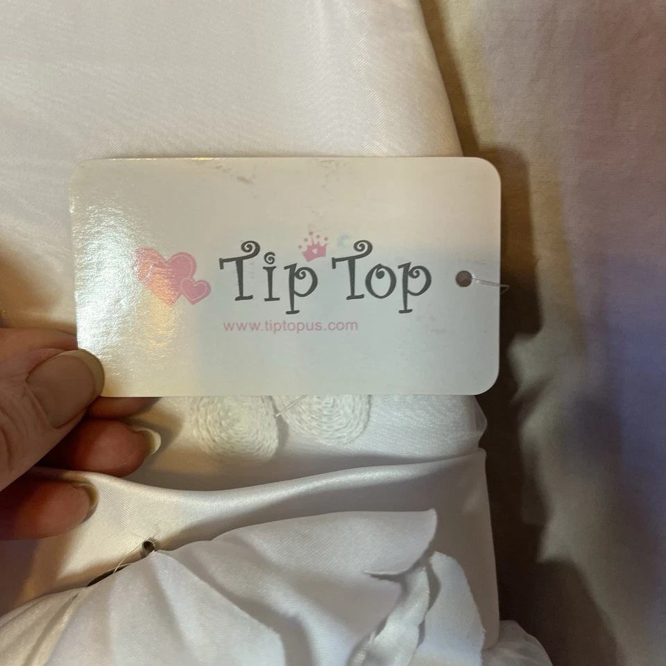 NWT Tip Top Little Girls Dress White With Pink Flowers Special Occasion Size 6 - Image 3 of 4