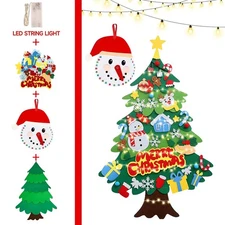 DIY Felt Christmas Tree Kit, 3ft Wall Tree With 45 Pcs Ornaments