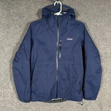 Patagonia Womens XS Waterproof Rain Jacket H2NO Hooded Blue Coat EXCELLENT