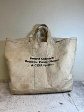 Vintage Coal Bag Lineman Tote Standup Heavy Duty Canvas Utility Tool Bag Boston